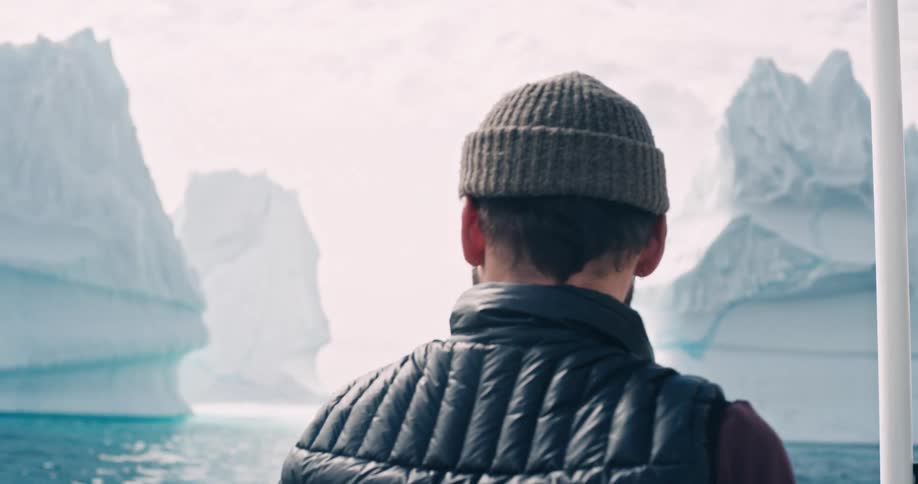 A clip of photographers taking pictures in the arctic