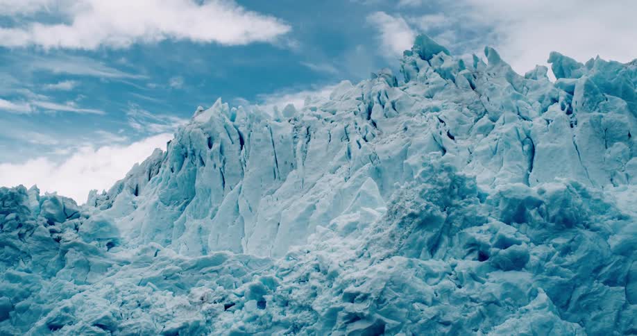 A clip of an ice mountain and the sky