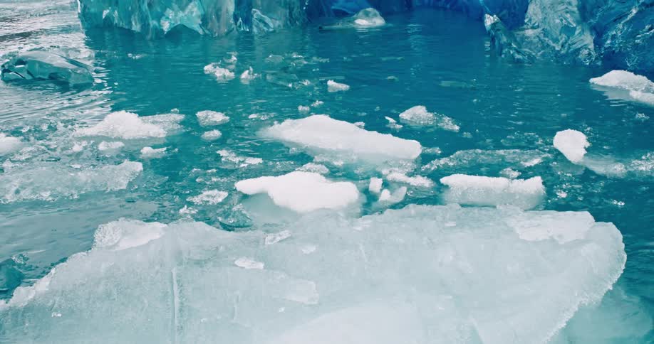 Glacier ice melting in the sea