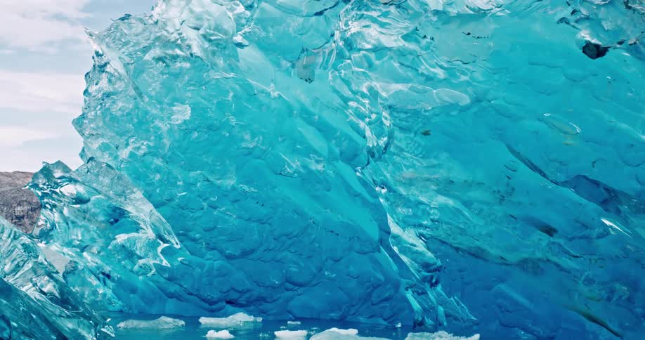 Blue Iceberg formations in the sea