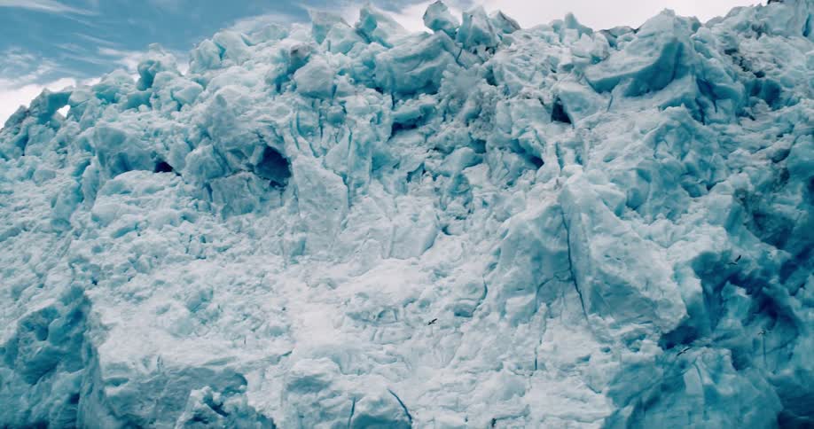Wall of arctic ice outdoors during the day