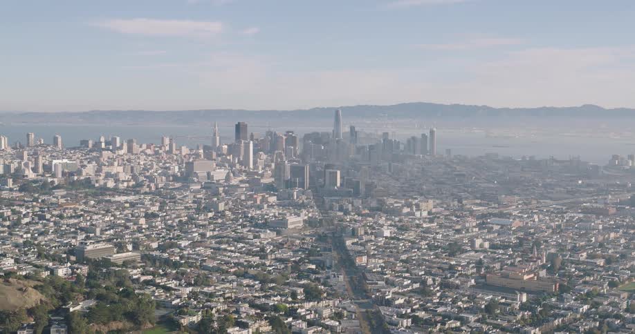 Aerial view of the skyline of san francisco