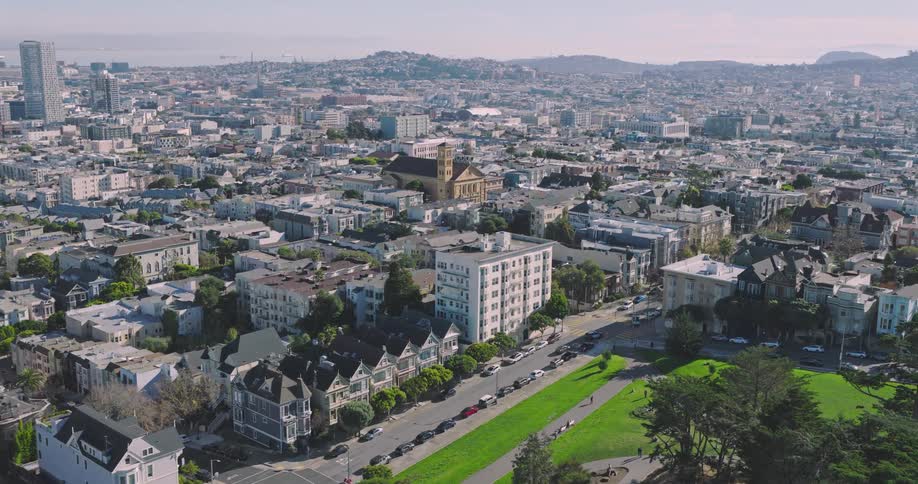 The large city has many homes