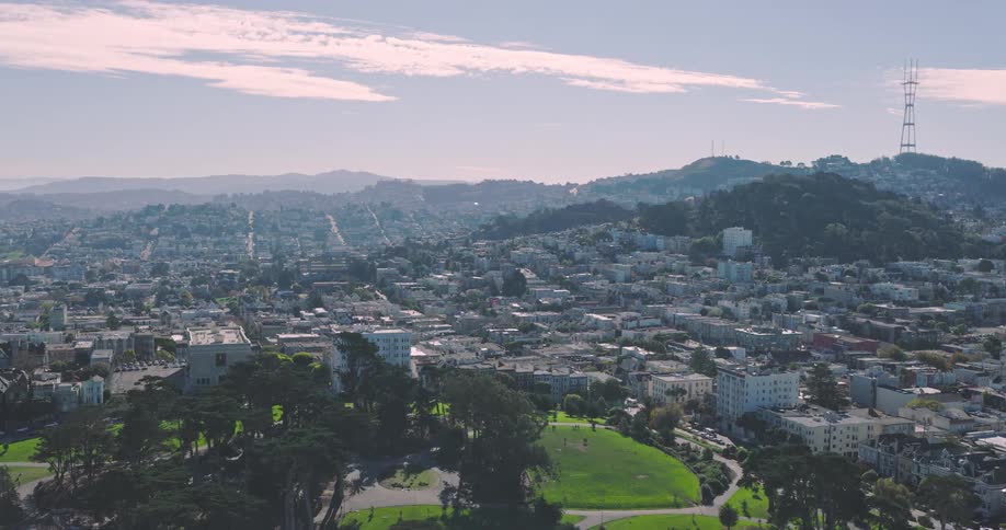 An aerial view of a suburb