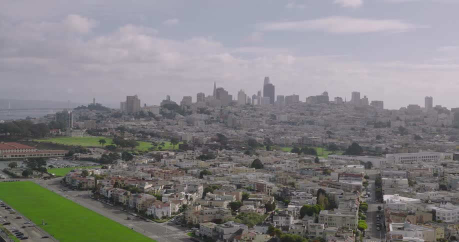 Light fog is on the city ahead