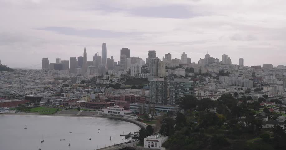 Aerial view of the skyline of san francisco