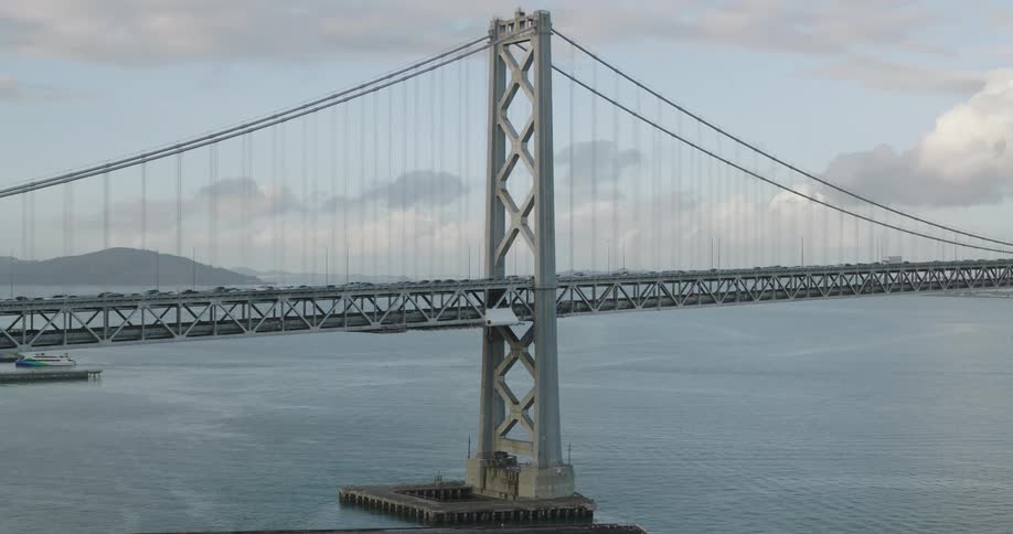Aerial view of the san francisco oakland bay bridge