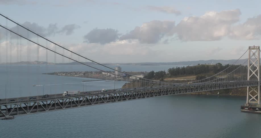 Aerial view of the san francisco oakland bay bridge
