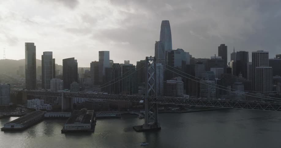 Aerial view of the san francisco oakland bay bridge
