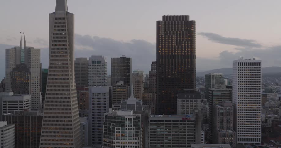 City skyline of a metropolitan area at dawn