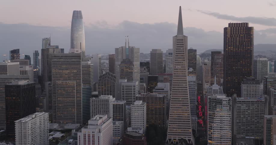 The city is full of very tall buildings
