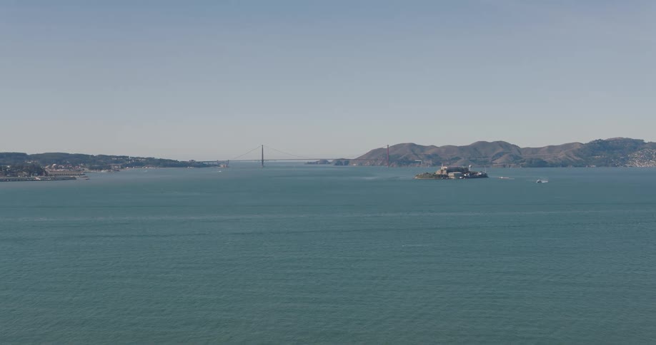 Aerial view of alcatraz island in san francisco