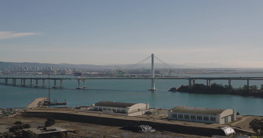 Aerial view of the san francisco oakland bay bridge