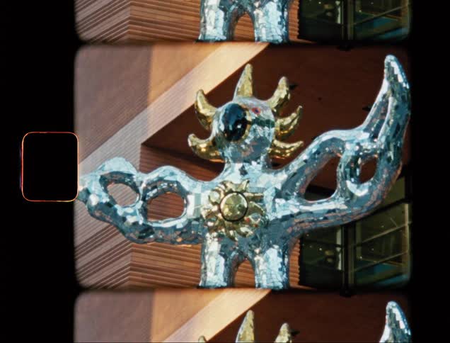 A clip of a golden sculpture