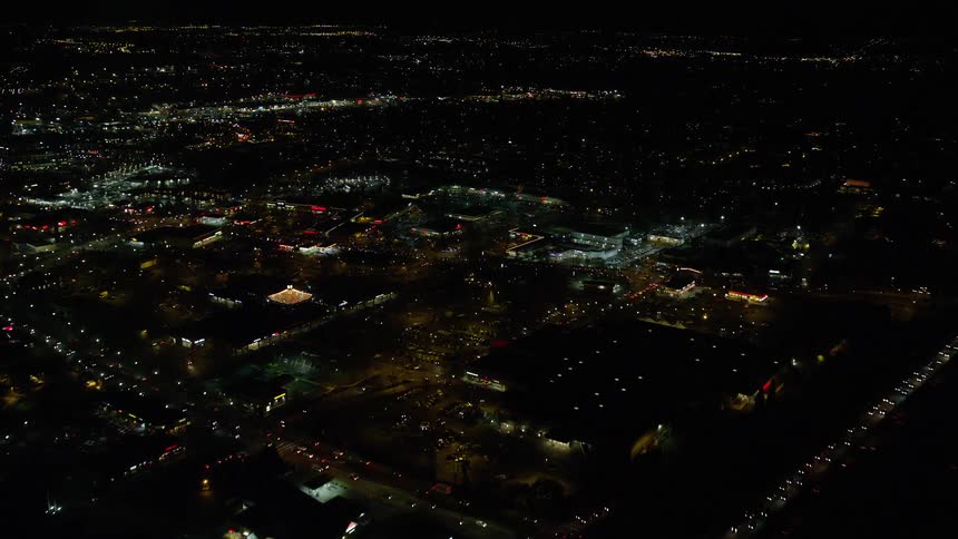 A night aerial clip of a city