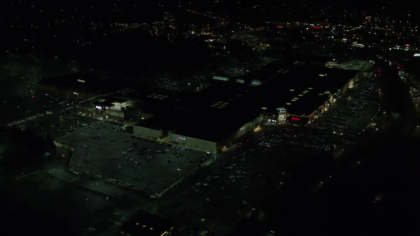 Aerial view of a city at night