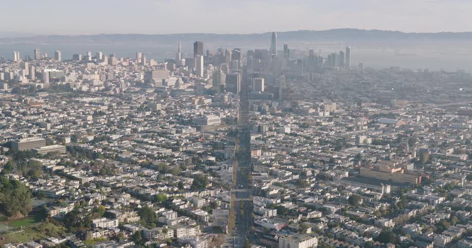 Skyline of a suburban neighborhood in a metropolitan city during the day