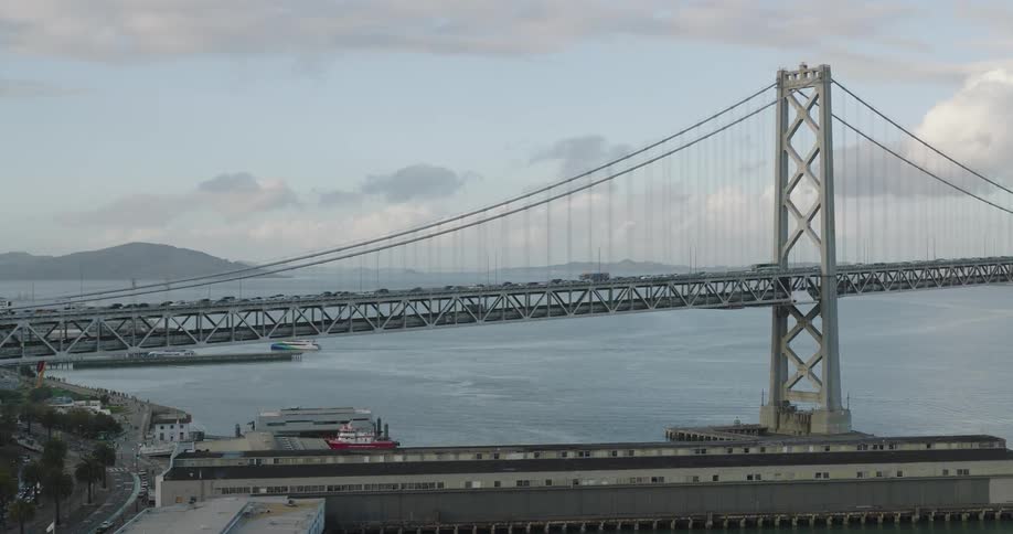Aerial view of the san francisco oakland bay bridge