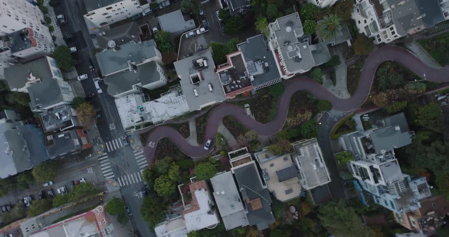 Aerial view of the streets of san francisco