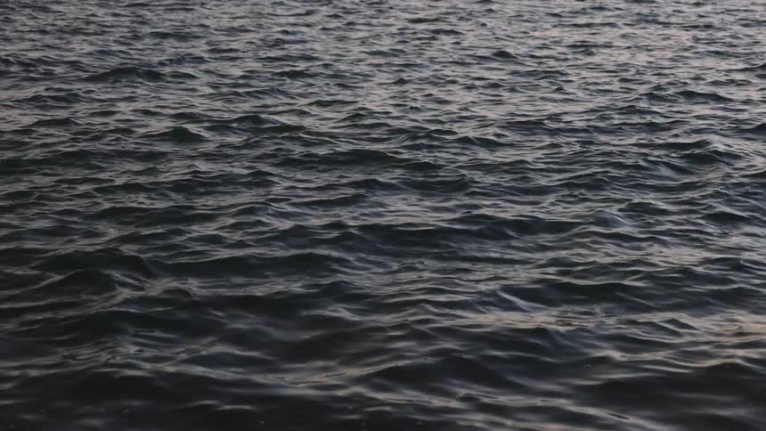 Sunlight shines on the water as it ripples and waves