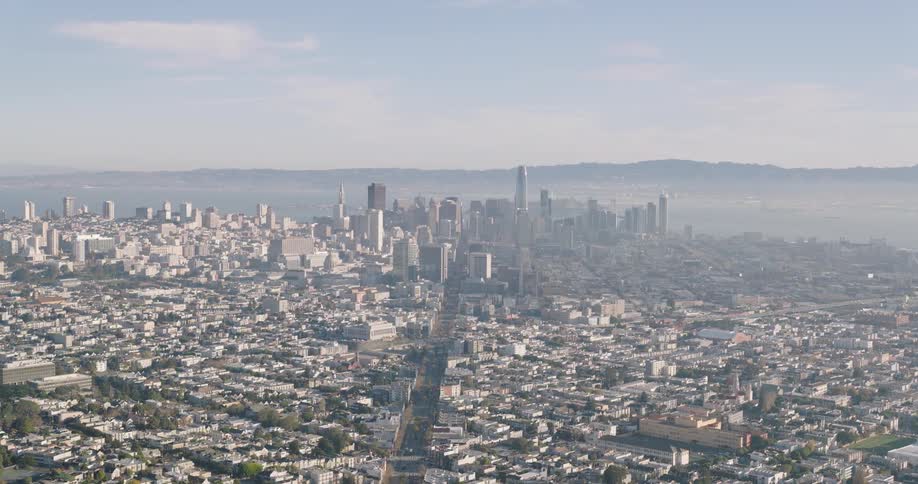 City skyline of a metropolitan area at dawn
