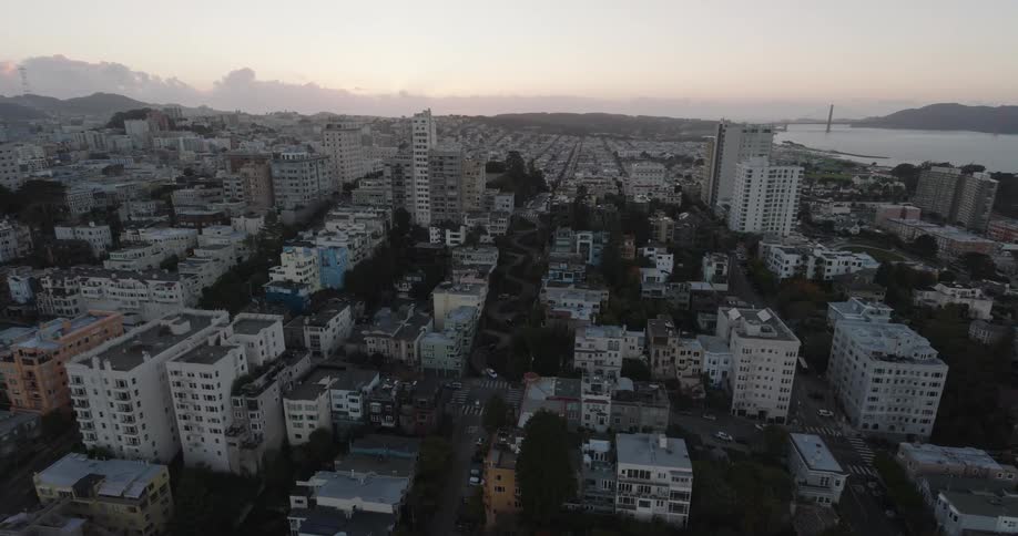 An aerial view of a residential area of a city