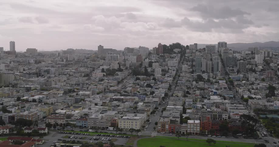 Skyline of a residential neighborhood in an urban city