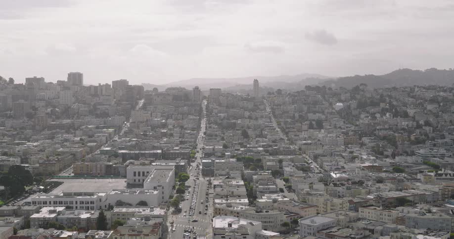 Aerial view of a suburban area in the city where rows of houses and quiet streets form a peaceful residential landscape