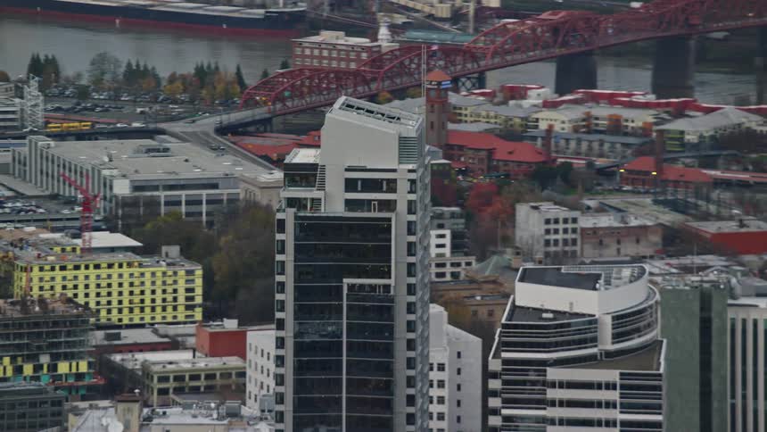 Aerial view of buildings in the city at daytime