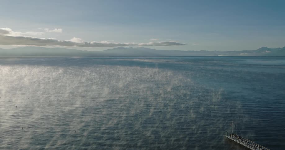 An aerial clip of the sea