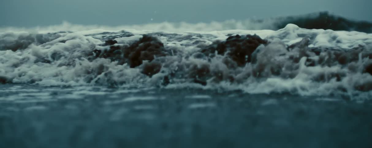 Close up of waves on the shoreline of a beach