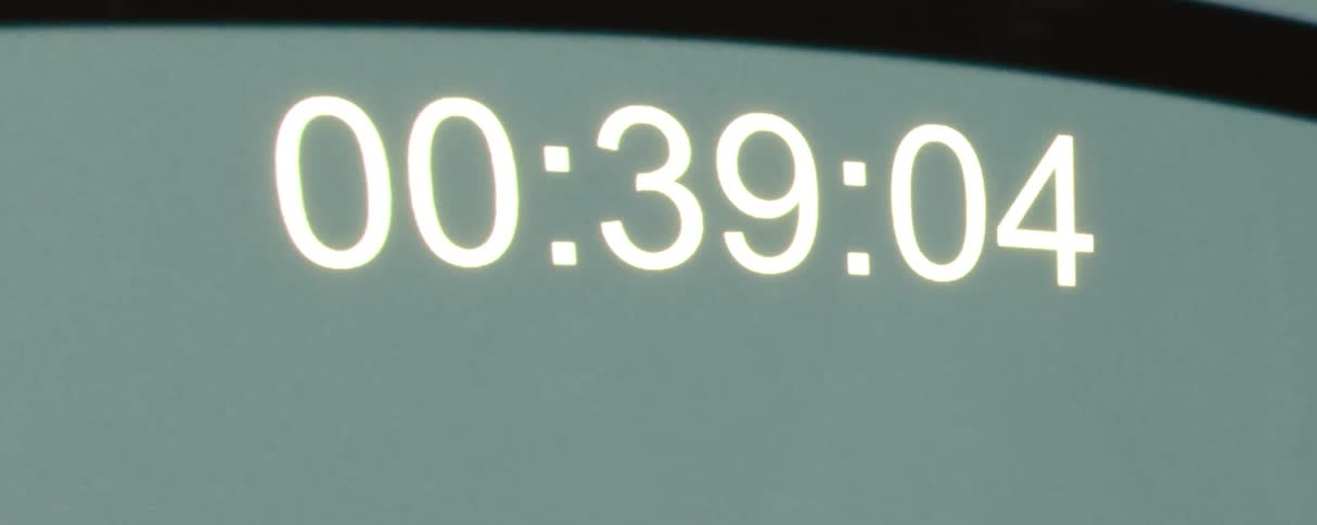 Closeup of a digital countdown