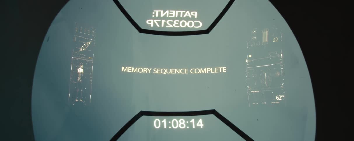 Closeup of a futuristic panel with a timer and information