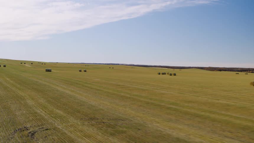 Aerial of the countryside on a sunny day