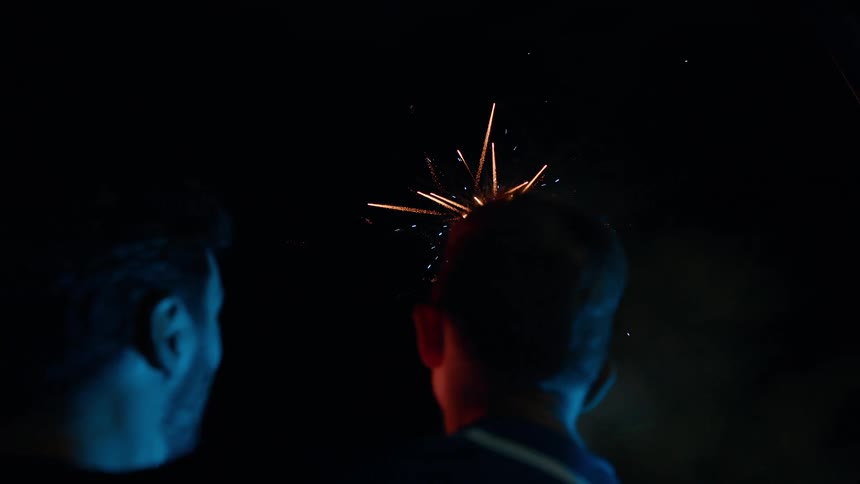 People are watching the fireworks show