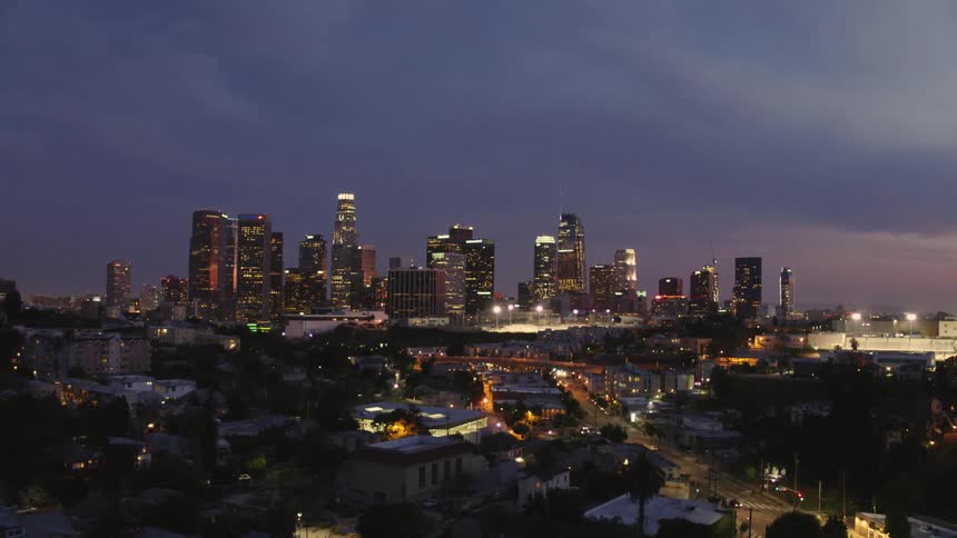 A scenic view of a city at night