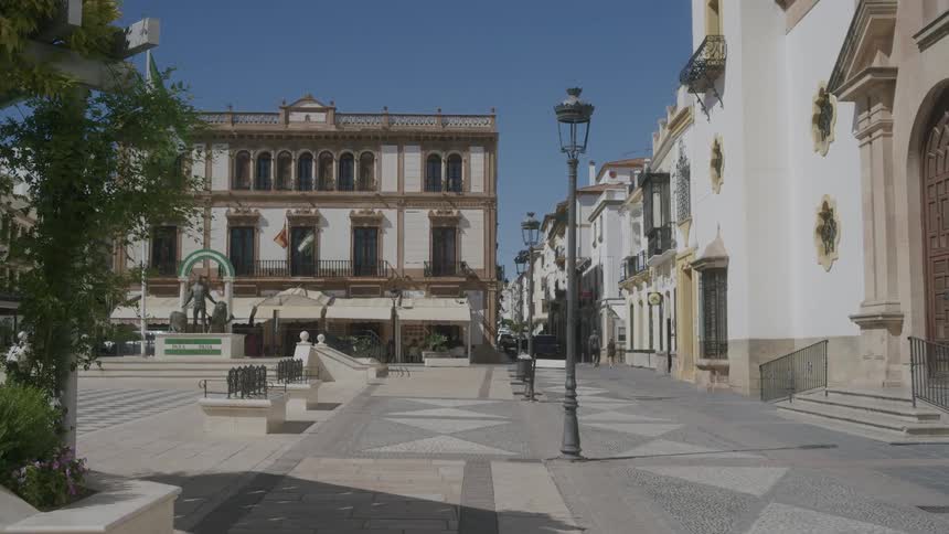 Plaza del socorro in the city of ronda in spain