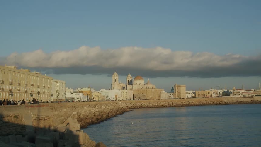 Bay and cathedral of cadiz