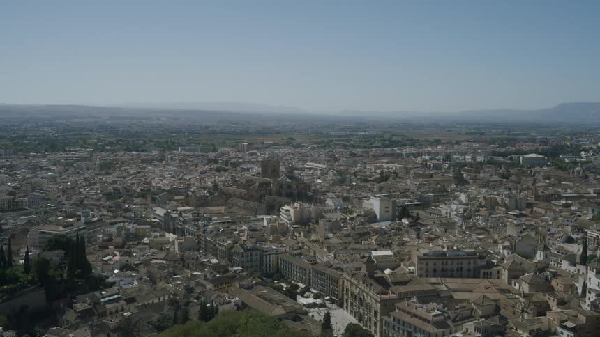 A large city is on the horizon