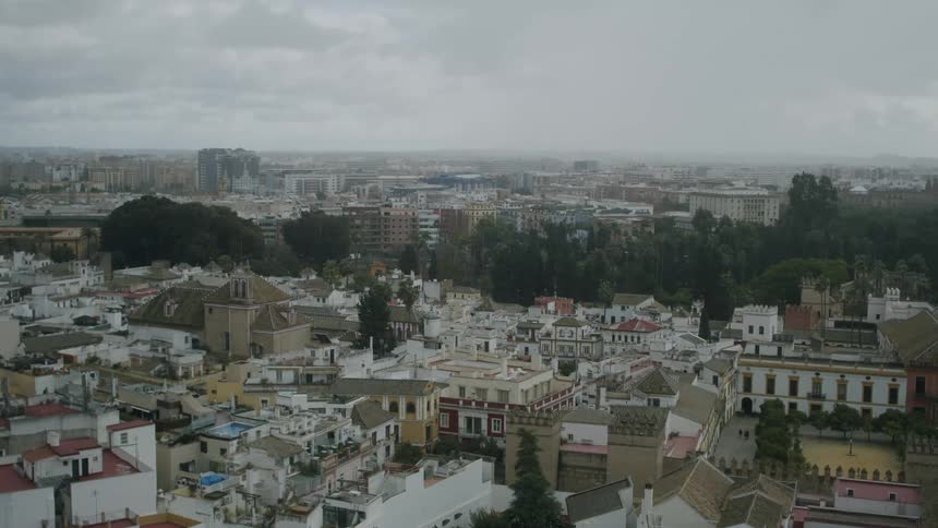 Aerial landscape view of a city