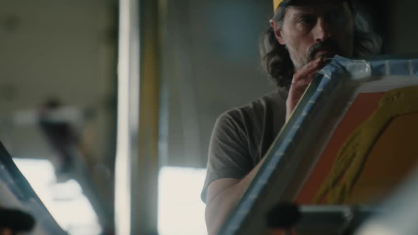 A man is turning the machine around