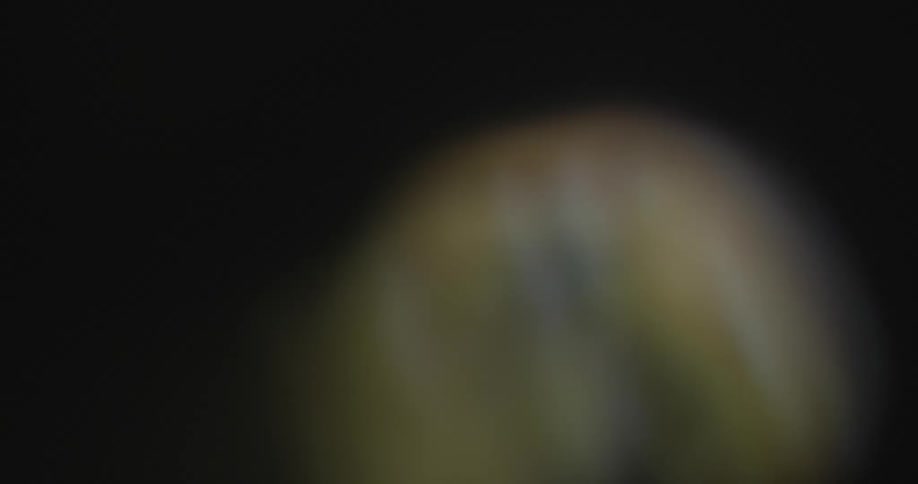 Dynamic macro shot with fast and impulsive movement of a digital computer screen displaying an animated Bitcoin or BTC icon as a symbol for mining this crypto currency and the future of the financial system