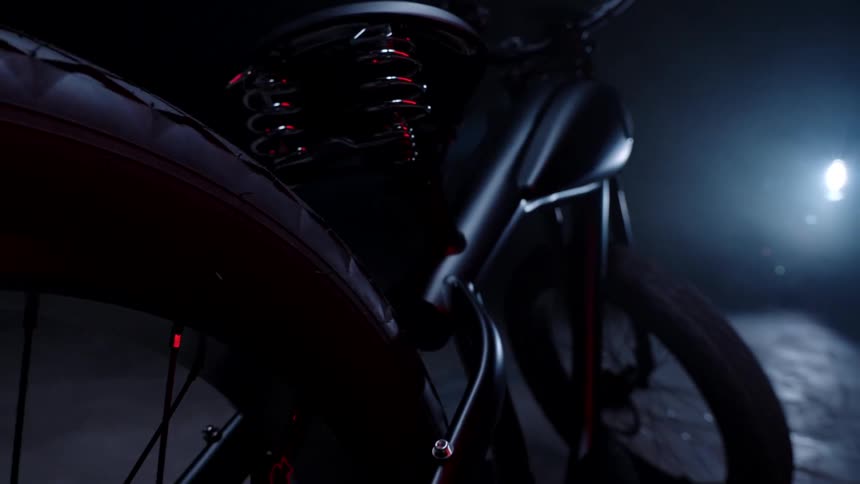 Close up of a black bicycle and its tires
