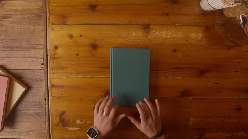 Clerk gives a customer a book over the counter