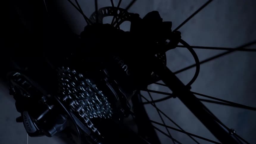 A closeup view of the bicycles cassette showcasing the gears that contribute to its speed
