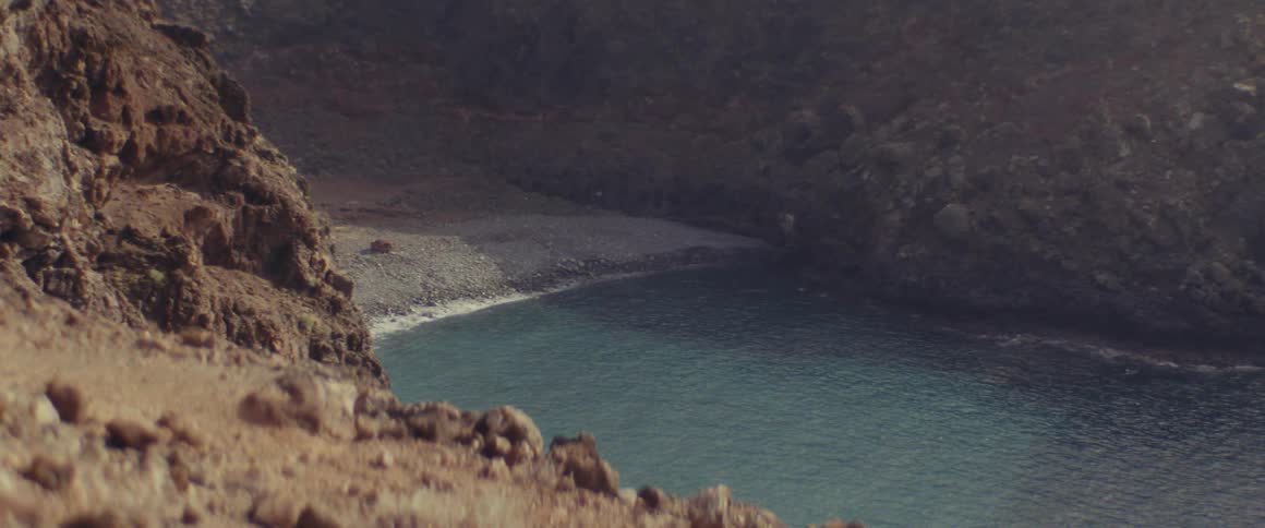 Landscape of pebble beach bay