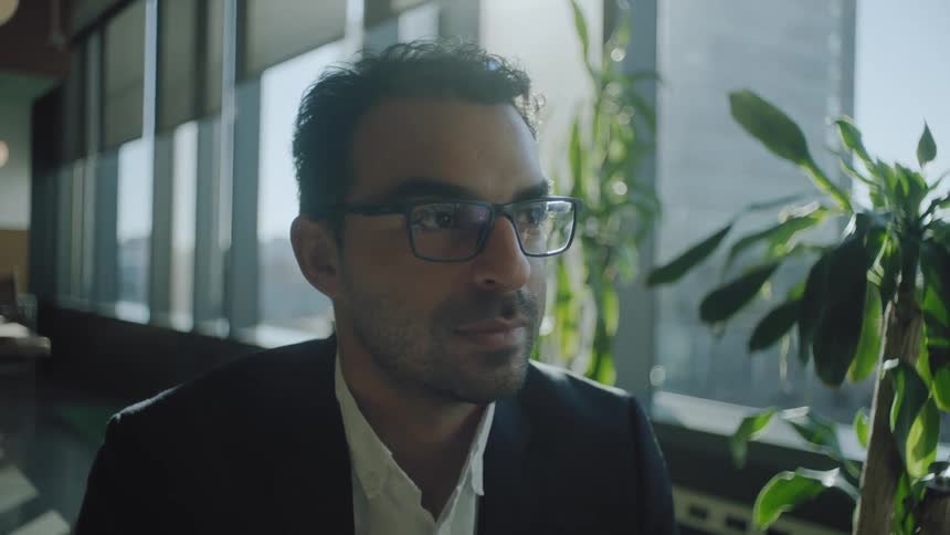 An executive in an office during a business meeting