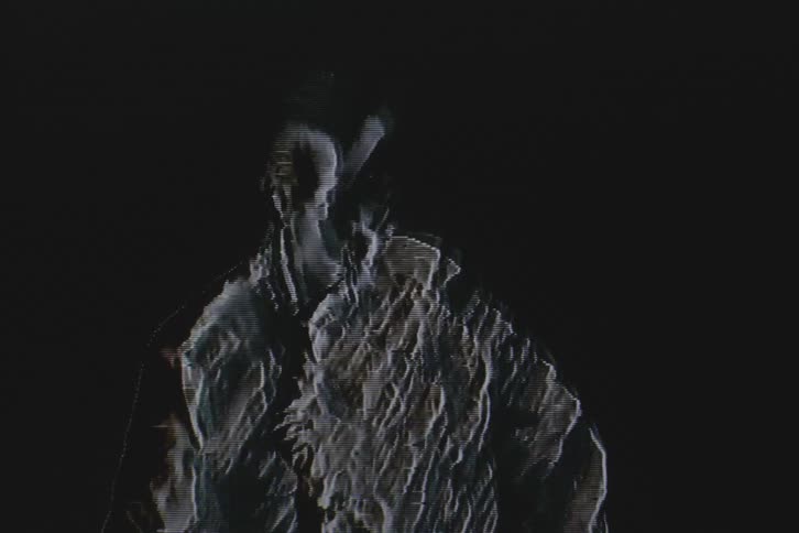 Man dancing with vhs video distortion