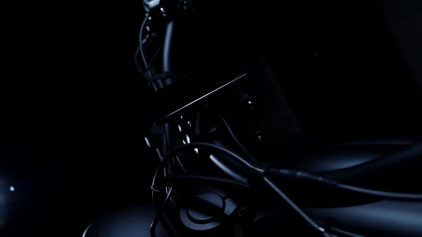 Close up of the handlebar of a black bicycle