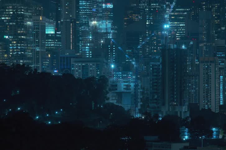 Time lapse of skyscrapers construction in the city